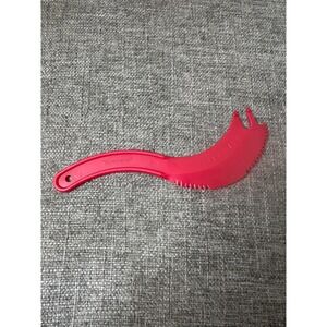 Vtg Tupperware Sli-San-All Serrated All Purpose Knife Red Plastic Easy Slicer